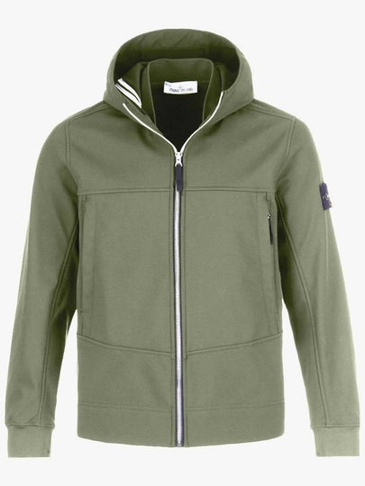 Soft Shell Brushed Lining Zip Up Hoodie Khaki - STONE ISLAND - BALAAN 2