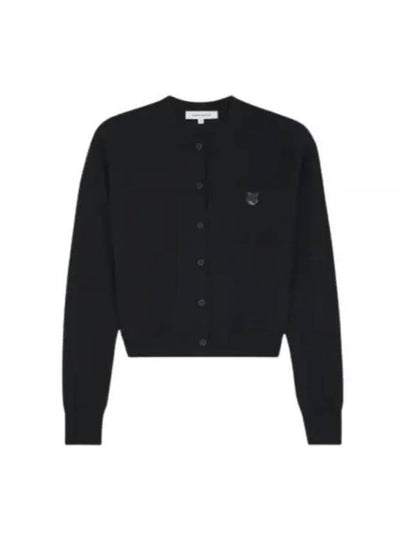 Bold Fox Head Patch Regular Cardigan Black - MAISON KITSUNE - BALAAN 2