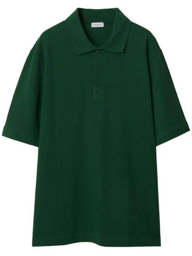 Cotton Polo Shirt Green - BURBERRY - BALAAN 1