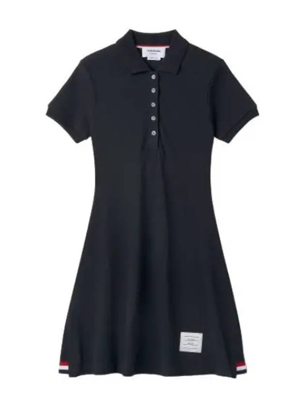 Women's Logo Patch Tennis Flare Short Dress Navy - THOM BROWNE - BALAAN 2