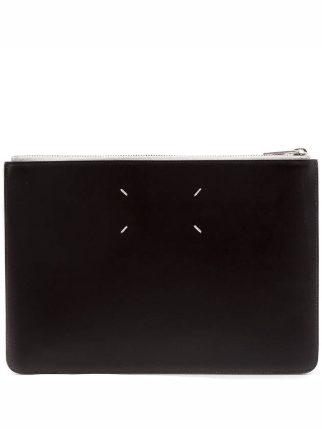 Crinkle Leather Clutch Bag Silver - MAISON MARGIELA - BALAAN 3