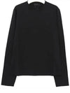 Logo Stretch Cotton Long Sleeve T-Shirt Black - PRADA - BALAAN 5