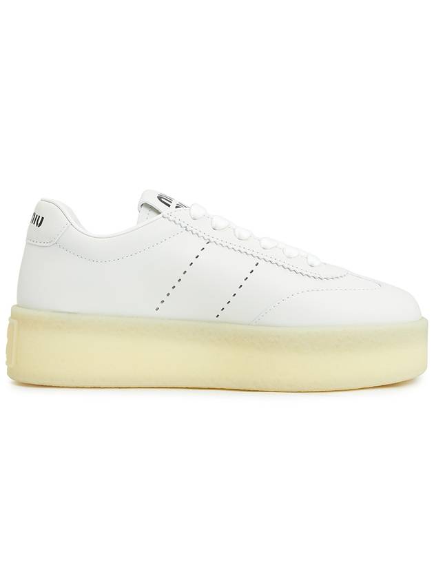 Logo Patch Lace-Up Low Top Sneakers White - MIU MIU - BALAAN 5