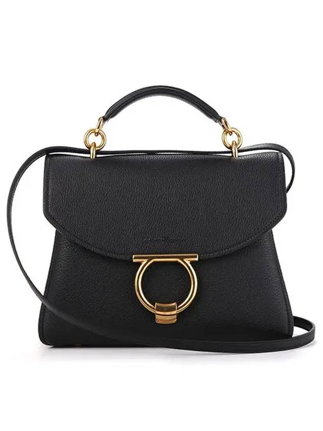 Gancini Small Tote Bag Black - SALVATORE FERRAGAMO - BALAAN 5