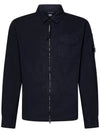 Gabardine Zip Up Long Sleeve Shirt Navy - CP COMPANY - BALAAN 2