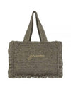 Crochet Frill Tote Bag Black - GANNI - BALAAN 2