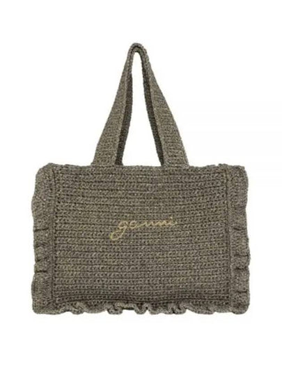 Crochet Frill Tote Bag Black - GANNI - BALAAN 2