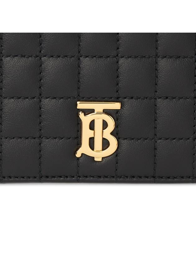 Lola Small Quilted Leather Folding Wallet Black Light Gold - BURBERRY - BALAAN 8