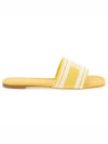 Logo Plaque Stripe Slippers Yellow - TORY BURCH - BALAAN 2