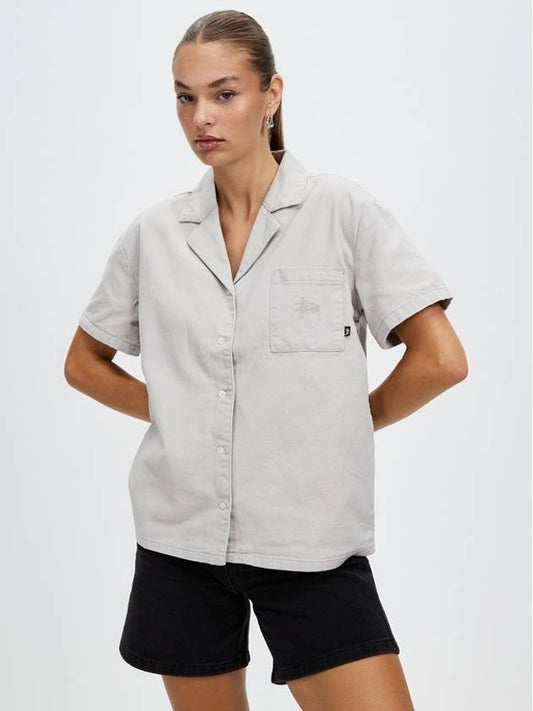 AU Australia Denim Oversized Shirt ST123S3403 Pigment White WOMENS - STUSSY - BALAAN 1