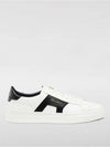 Double Buckle Leather Low-Top Sneakers White - SANTONI - BALAAN 1