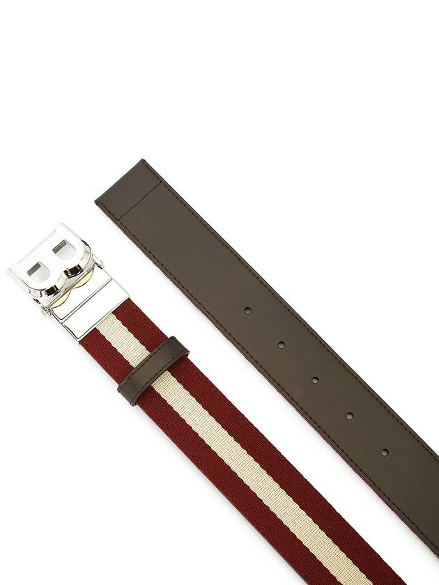 Men's B Buckle Reversible Belt Red White - BALLY - BALAAN 5