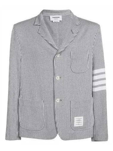 4 bar stripe loopback cotton seersucker jacket MJT369A J0063 055 - THOM BROWNE - BALAAN 1