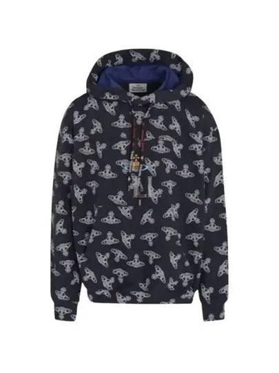 Fresh Allover Logo Print Hoodie Navy - VIVIENNE WESTWOOD - BALAAN 2