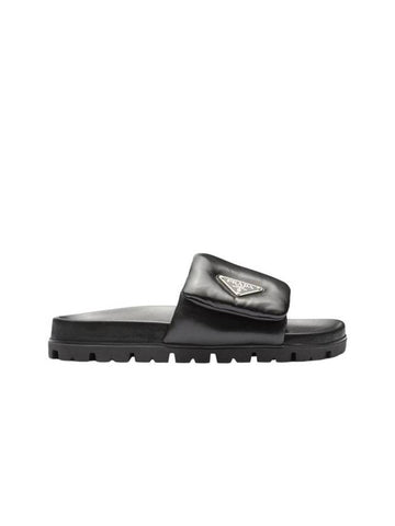 soft padded nappa leather slides black - PRADA - BALAAN 1