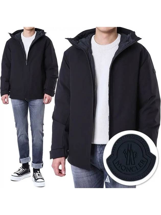 RIZ matte black logo goose down hood padding 1A00142 597RP 999 - MONCLER - BALAAN 2