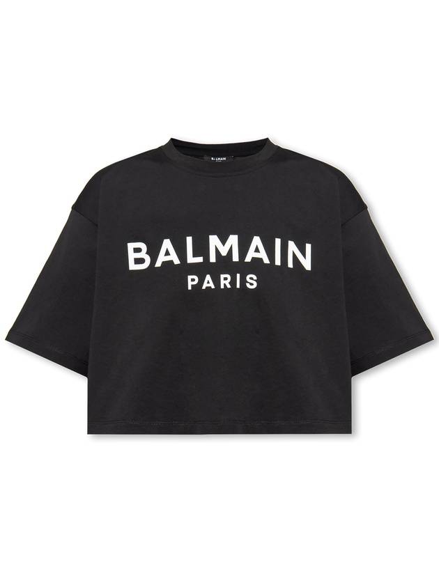 Logo Print Boxy Short Sleeve T-Shirt Black - BALMAIN - BALAAN 2