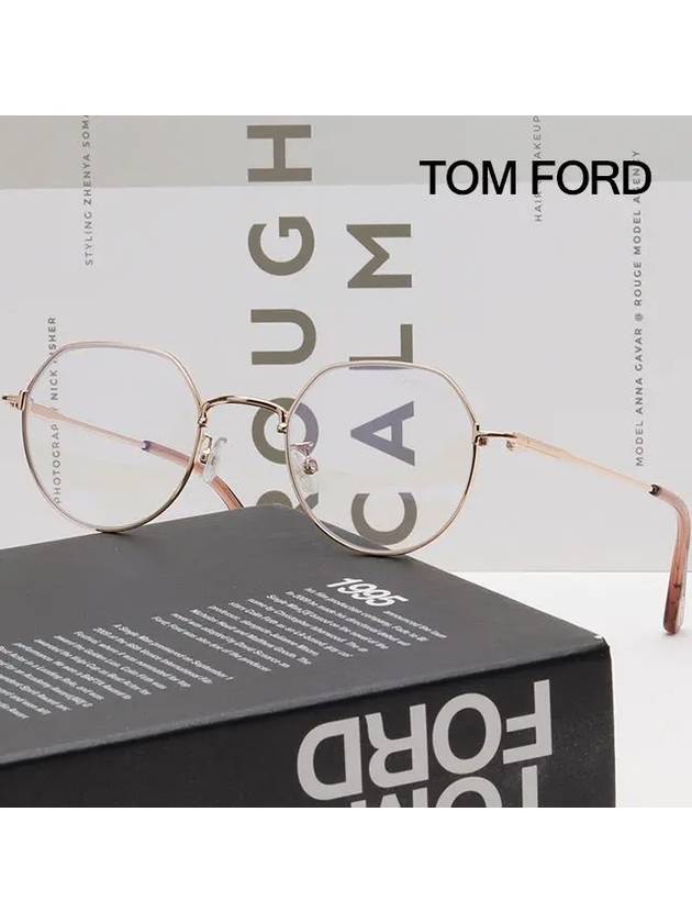 Blue light blocking glasses frame TF5789KB 028 Gold rim Asian fit - TOM FORD - BALAAN 2