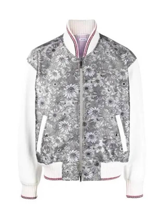 Floral Scuba Jacquard Jacker Grey - THOM BROWNE - BALAAN 2