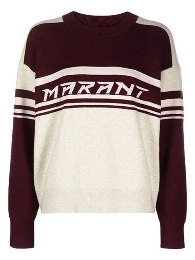 Callie Crew Neck Knit Top Wine - ISABEL MARANT - BALAAN 3