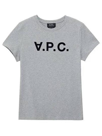 VPC Navy Logo Cotton Short Sleeve T-Shirt Grey - A.P.C. - BALAAN 2