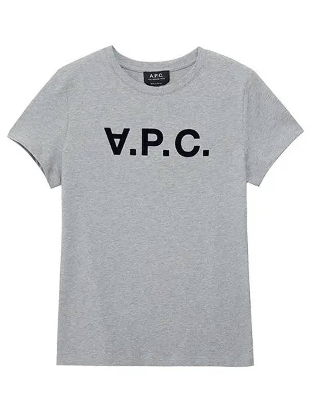 VPC Navy Logo Cotton Short Sleeve T-Shirt Grey - A.P.C. - BALAAN 2