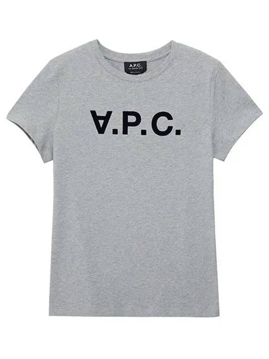 VPC Navy Logo Cotton Short Sleeve T-Shirt Grey - A.P.C. - BALAAN 2