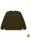 Crew Neck  Brushed Cotton Fleece Sweatshirt Khaki - STONE ISLAND - BALAAN 2