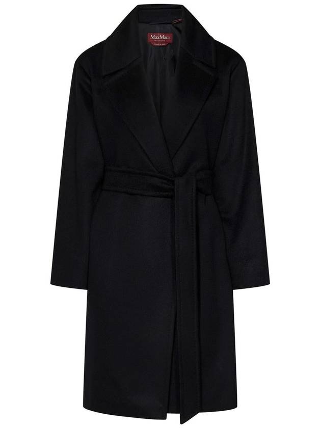 Pazzo Belted Cashmere Single Coat Black - MAX MARA - BALAAN 2