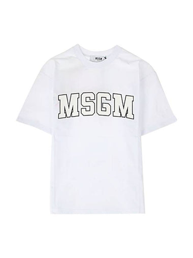 Logo Print Short Sleeve T-Shirt White - MSGM - BALAAN 1