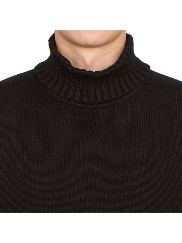 Wappen Patch Loose Fit Cotton Turtleneck Black - STONE ISLAND - BALAAN 6