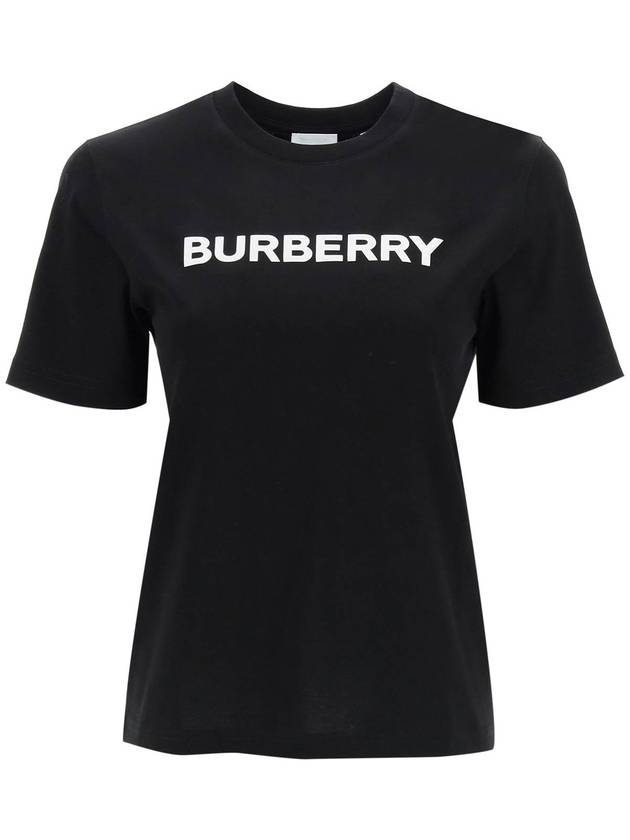 Logo Print Crew Neck Cotton Short Sleeve T-Shirt Black - BURBERRY - BALAAN 2