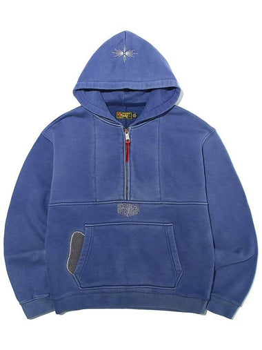 Patchwork Cotton Vintage Hoodie Navy - OGARP - BALAAN 1