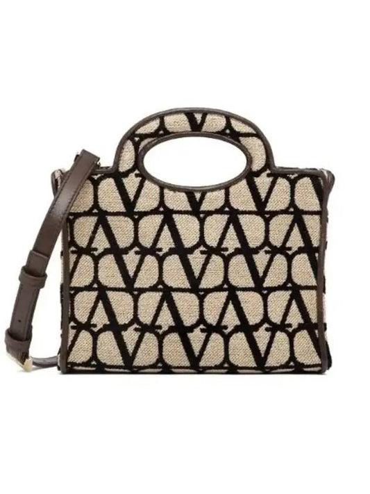 Toile Iconographe Le Troisieme Mini Tote Bag Beige - VALENTINO - BALAAN 1