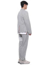 Men's 4 Bar Seesucker Loopback 4 Bar Sack Cardigan Grey - THOM BROWNE - BALAAN 7