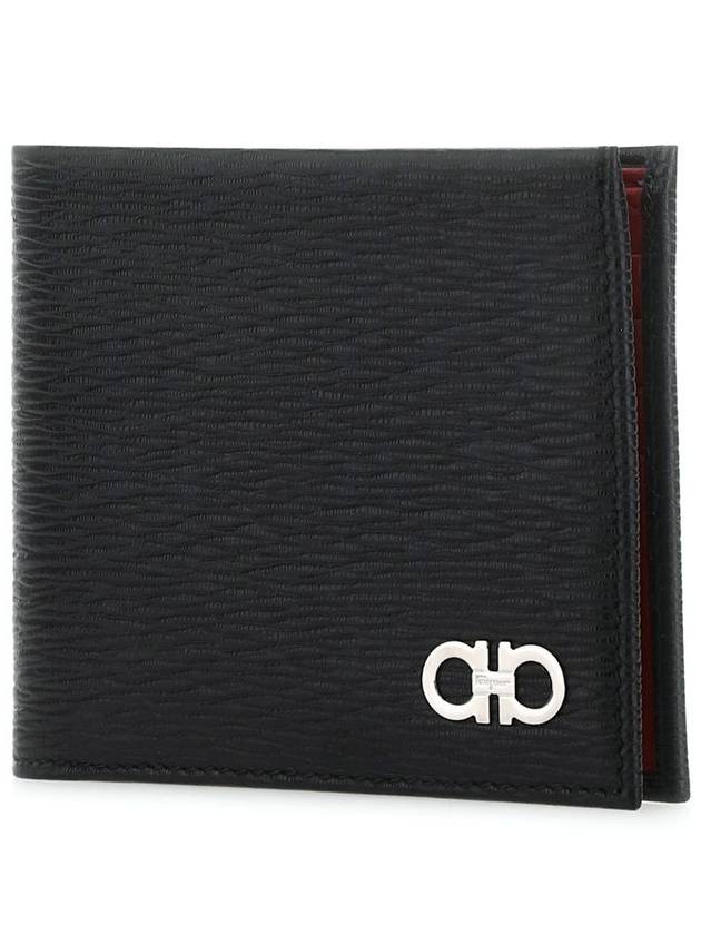 Gancini Half Wallet Black - SALVATORE FERRAGAMO - BALAAN 3