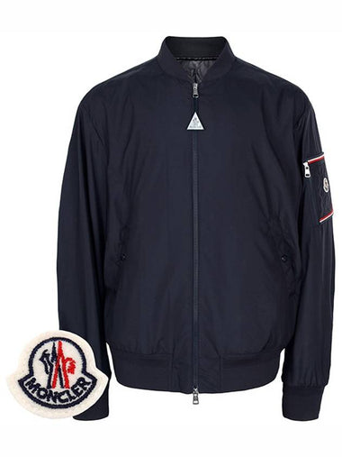 Navy Bharani Logo Bomber Jacket 778 00589 - MONCLER - BALAAN 1