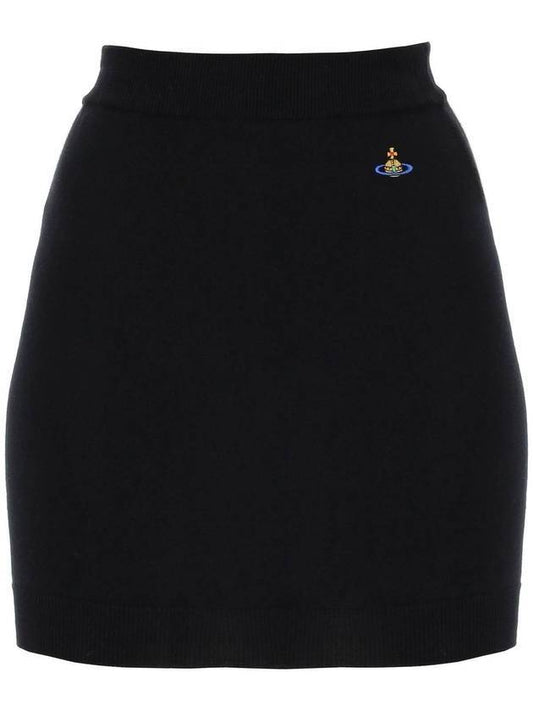 Logo Bea Mini H Line Skirt Black - VIVIENNE WESTWOOD - BALAAN 1