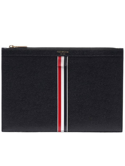 Intarsia Stripe Clutch Bag Black - THOM BROWNE - BALAAN 2