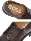 Men's Colby COLBY Embossed Logo Leather Derby Dark Brown - HUGO BOSS - BALAAN.