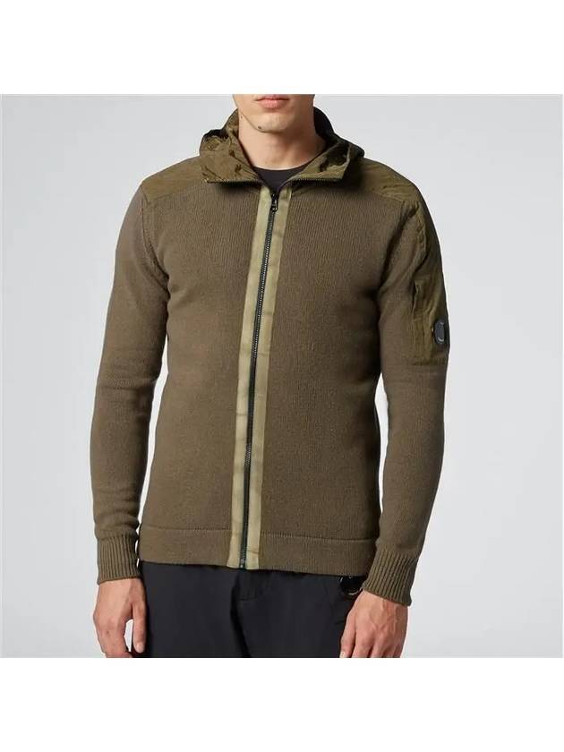 CP Company Lambswool Mix Lens Wappen Zip Up Jacket - CP COMPANY - BALAAN 3