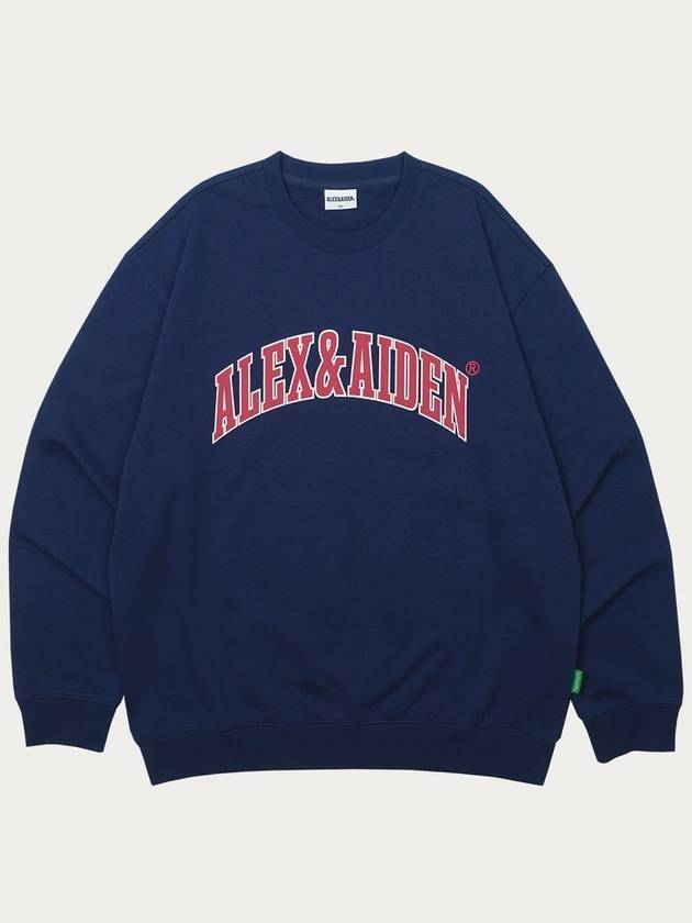 24 Renewal Line Big Arch Logo Sweatshirt Navy - ALEX&AIDEN - BALAAN 1