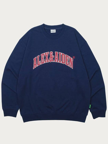 24 Renewal Line Big Arch Logo Sweatshirt Navy - ALEX&AIDEN - BALAAN 1