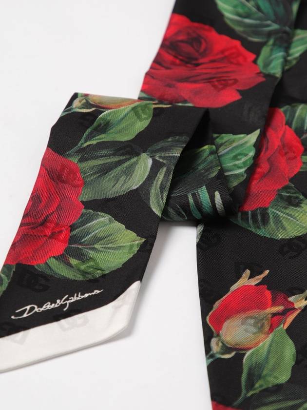 Jacquard twill DG log rose print head scarf - DOLCE&GABBANA - BALAAN 4