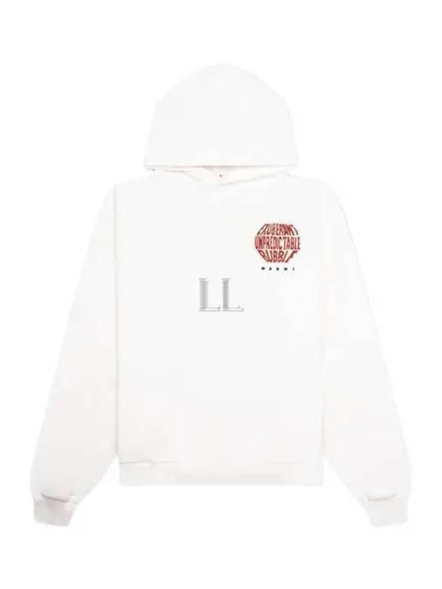 Slogan Print Hoodie Stone White Red - MARNI - BALAAN 2