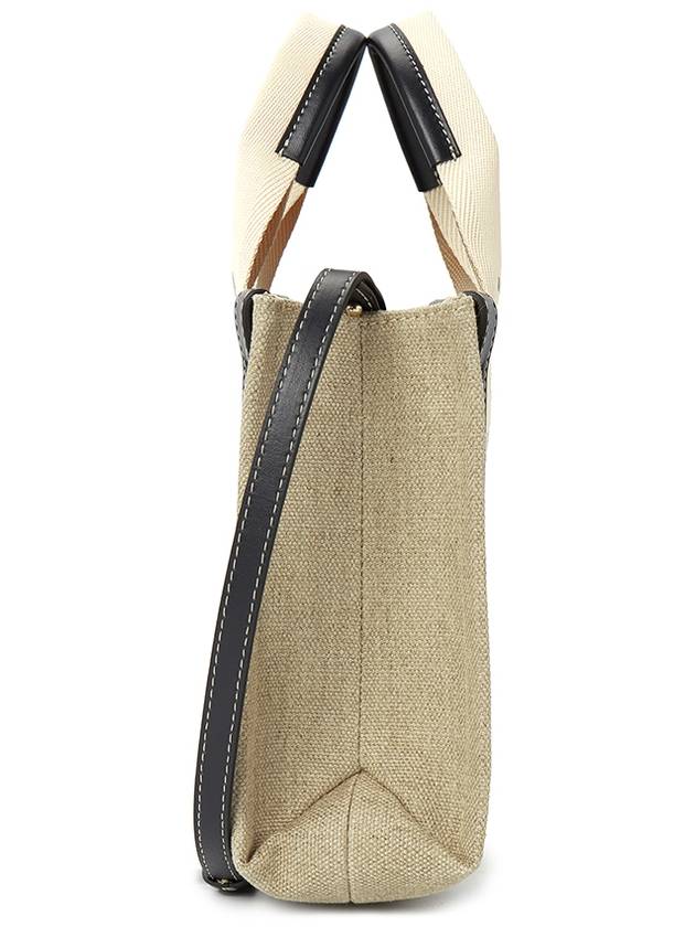 Woody Small Canvas Tote Bag Navy Beige - CHLOE - BALAAN 4