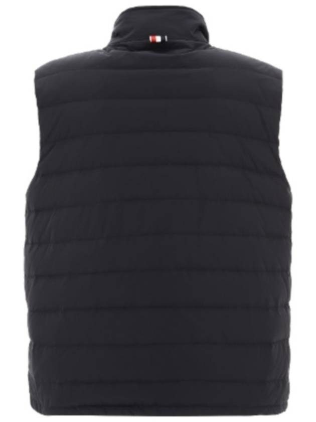 4 Bar Poly Twill Down Vest Charcoal - THOM BROWNE - BALAAN 5