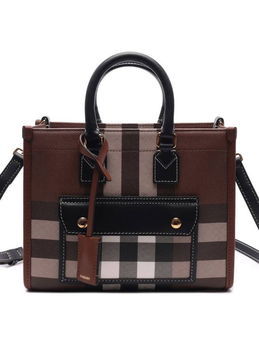 Tartan Check Freya Mini Tote Bag Brown - BURBERRY - BALAAN 2