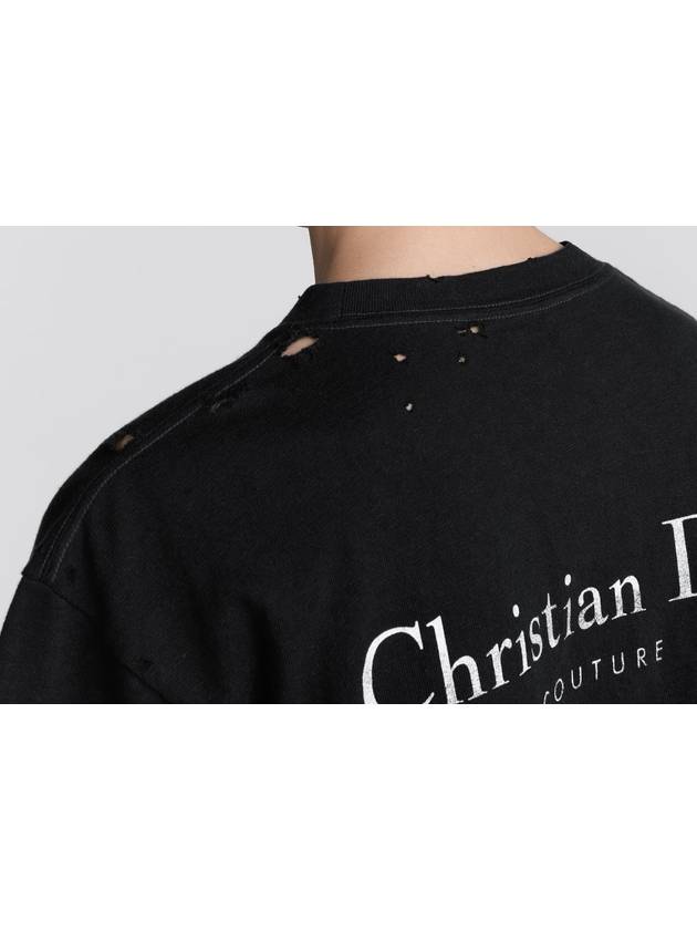 Couture Lettering Logo Short Sleeve T-Shirt Black - DIOR - BALAAN 5