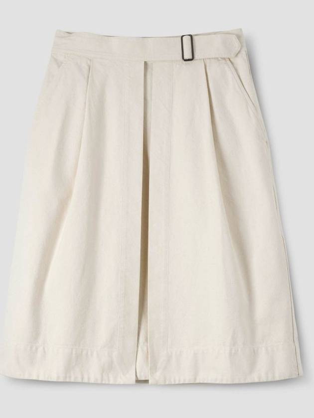 Cinch Waist Cotton A-Line Skirt Off White - MARGARET HOWELL - BALAAN 2